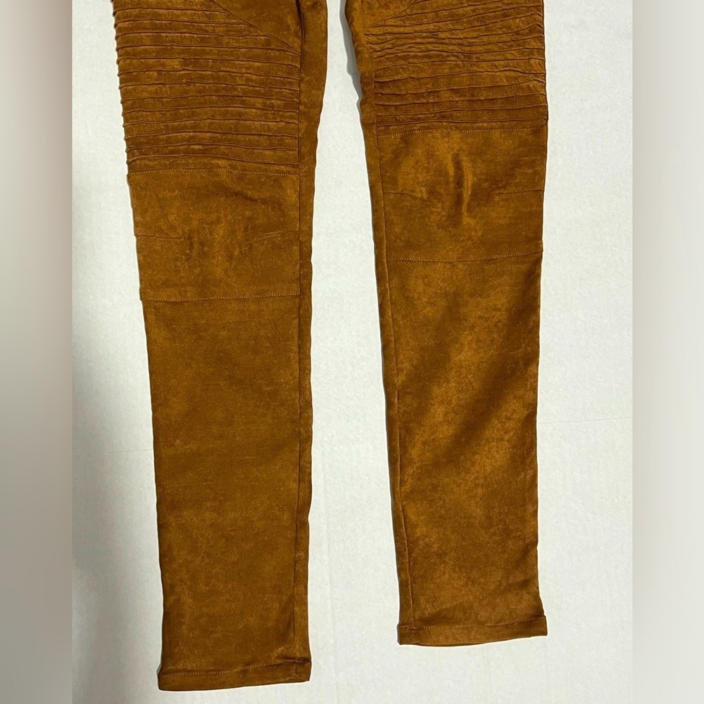 A.Peach - Womens Motto Style Faux Suede Leggings Sz. MD - Picture 3 of 8